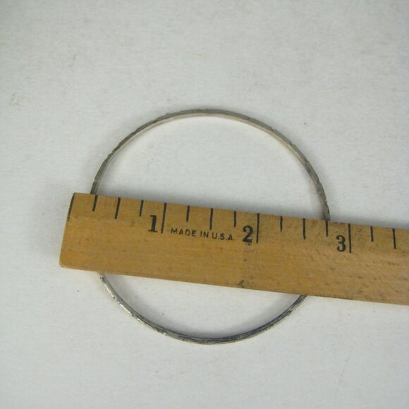 Vintage Sterling Silver Bangle Bracelet TH 8B Mexico Taxco 925 Greek Key - Picture 3 of 6